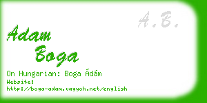 adam boga business card